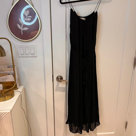 Carolina K Black Pleated Halter Maxi Dress Small - Picture 3 of 12